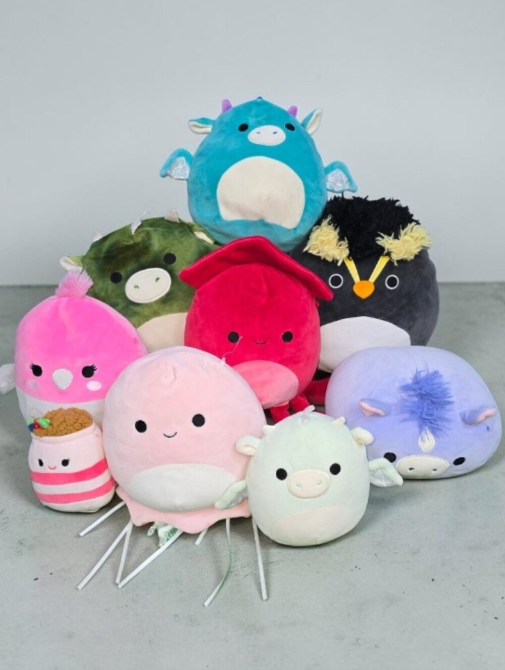 Squishmallows 9pc Bundle 5in-12in Plush Animals